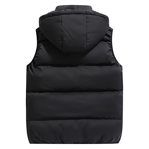 Ymosrh Men's Outerwear Vests Quilted Winter Vest Thicken Sleeveless Jacket With Hood Coats Puffer Vests, S-2XL4