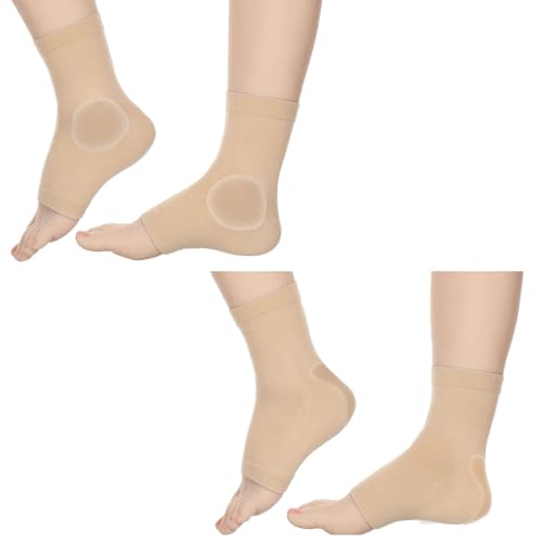 Quilax Lot de 2 paires de chaussettes de protection pour talons, patinage sur glace avec coussinet en gel, chaussettes de protection pour talon, chaussettes de skate, patins à glace, accessoires de