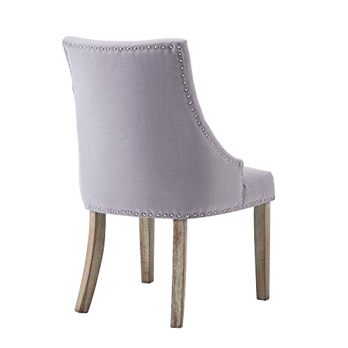 Nobpeint Dining Chair Gray Fabric Leisure Padded Ring Chair, Nailed Trim, Set Of 2 #TOP5