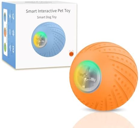 Smart Interactive Dog Ball Toys, Motion Activated Rolling Ball for Dogs with LED Flash Light, Moving Bouncing Dog Ball, Wicked Dog Ball for Puppy/Small/Medium/Large Dogs, USB Rechargeable,