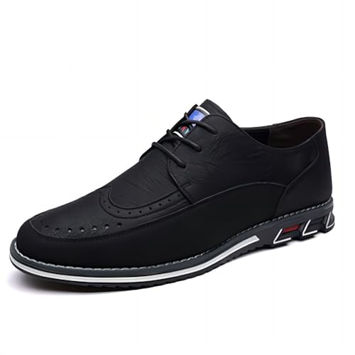 Men's Casual Oxford Business Fashion Leather Shoes Walking Comfortable Classic Adjustable Shoes