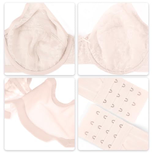 Image of Minimizer Bra Full Coverage Lace Bra for Women Dusty Peach