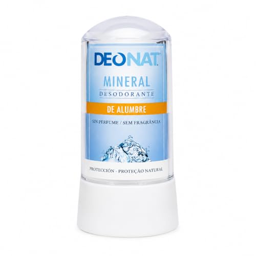 Desodorante Cristal Mineral, Piedra de Alumbre, Elimina el Mal Olor, Hasta 24h de Protección, 100% Ingredientes Naturales, Vegano, Sin Alcohol, Fragancia ni Parabenos, 60gr