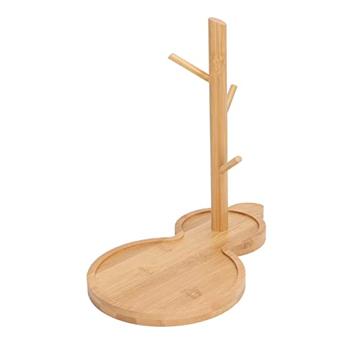 Buachois Portagioie Porta,Supporto per Vassoio in Legno, Organizer per Gioielli con Supporto in Legno Piccolo, Espositore per Gioielli, Albero Porta Gioielli per Anello per Orecchini, Braccialetti