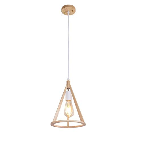 Suspension bois massif triangle lustre réglable pour plafond - 3