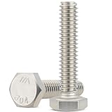 VGBUY 25Pcs 5/16-18 x 1-1/4' Hex Head Screws Bolts,304 Stainless Steel 18-8,Fully Threaded,External Hex Drive,Mounting Chair,Rail,Pump,Wheels,Handles,Antenna Parts,Boat and Plastic Bumpers(VG10405)