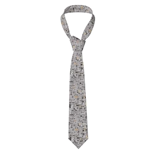 JBJGKHLP Cravate élégante pour homme avec imprimé journal pour affaires, fête de mariage et occasions spéciales quotidiennes