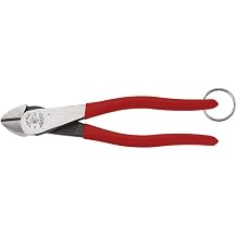 Klein Tools D228-8TT Pliers Diagonal Cutting Pliers with High Leverage Design and Tethering, 8-Inch