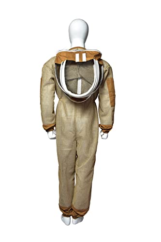 MS 3 Layer Bee Suit Ventilated Beekeeper Suit with One Pair Gloves Beekeeping Suit with Fencing Veil (XXXX-Large, Khaki) - Thumbnail 6