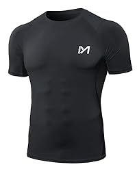 MEETYOO Camiseta Compresion Hombre, Manga Corta Ca...: 1. libre movimiento y prevención de la cepa: la camiseta de manga larga está diseñada con tejido elástico alto ofrece una excelente comodidad y una gama completa de movimiento para estirar el músculo. La camiseta deportiva con súper elasticidad propo...
