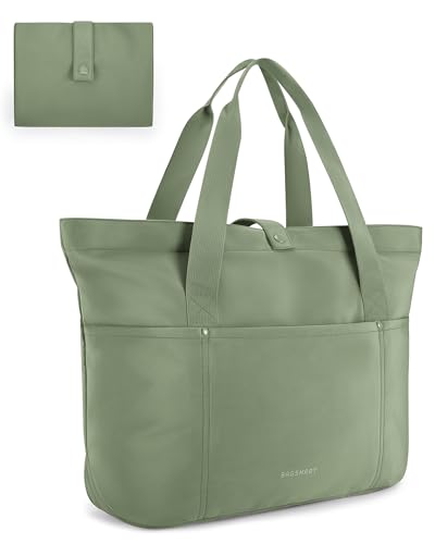 Image of BAGSMART Tote Bag for Women, Foldable Tote Bag With Zipper Travel Shoulder Bag Handbag for Work