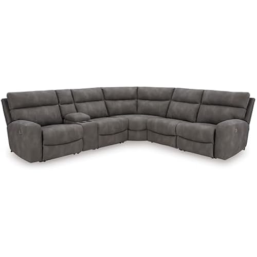 Signature Design by Ashley 6-Piece Power Reclining Sectional Couch, Slate