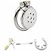 Stainless Steel Flat Cage with Small Rod and Anti-Off Ring, Special Flat Device for Men Cross-Dressing - USHA09a (Silicone Rod, 50mm Ring)