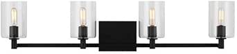 Sea Gull Lighting 4464204EN-112 Fullton Vanity, 4-Light 14 Total Watts, Midnight Black