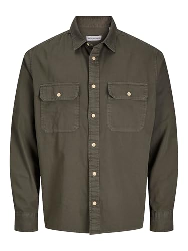 Jjetravis Shirt Ls Noos, Dusty Olive, M