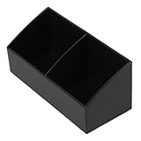 Artibetter Aufbewahrungsbox Vielseitiger Organizer Schwarze mit 2 Fächern aus Pp für Teebeutel und Süßigkeiten für Kaffeestationen und Milchtee Läden