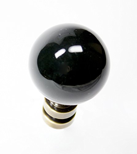 Image of Ceramic Black Ball Antique Base Lamp Finial 2 inch h