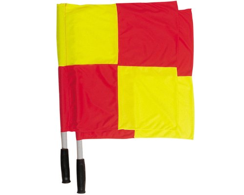 Visiodirect Paire de Drapeaux de Touche à damiers pour Arbitre avec Housse