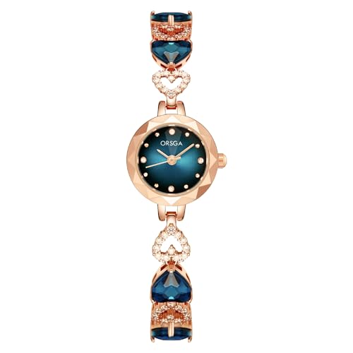 ORSGA Watches for Women SAFFIRE Bracelet Watch for Women - Blue Dial Latest Unique Rose Gold Wrist Analog Ladies Watch