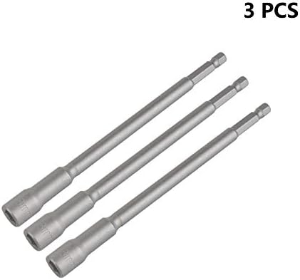 1/4" Quick-Change Hex Shank 3pcs 8mm Magnetic Nut Setter Driver Drill Bit,150mm Length, Metric