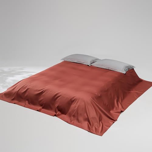 JIANINGHOME Bettlaken ohne Gummizug,200x245cm,Rot,Weiches und pflegeleichtes Betttuch aus Baumwolle ohne Gummizug