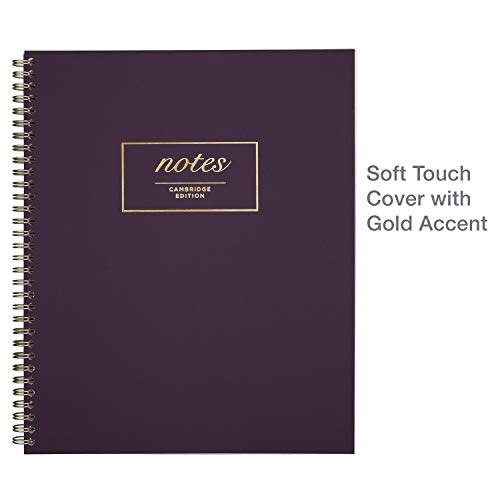 Cambridge Meeting Spiral Notebook, Legal Ruled, Soft Cover Business Journal, 9-1/2" X 7-1/4", Wirebound Memo Notepads, Cute Stationery Supplies For Home Office, 80 Sheets, Purple (49556) #TOP4