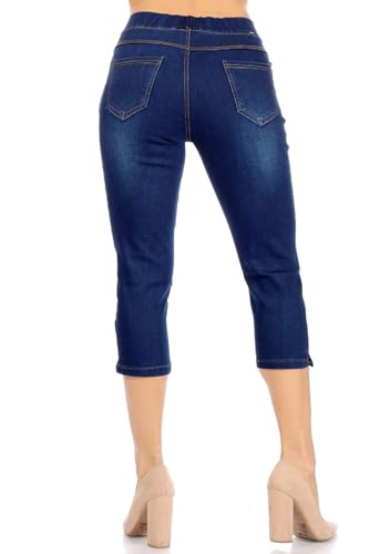 Women's Ripped Destroyed Skinny Jeans & Jeggings Pull-On Elastic Waist Stretch Denim Pants Regular-Plus Size3
