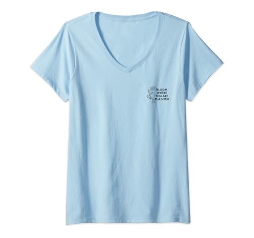 T-shirt col V Disney Princess Bloom pour femme en coton imprimé floral