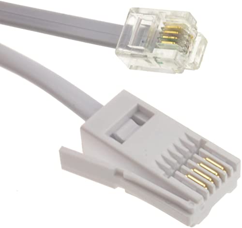 RGB Networks Ltd BT Modem Cable - Male to RJ11 Male Rollover, Not Crossover. UK BT to RJ11 Connector. RoHS Compliant (15M-49.2 Feet)