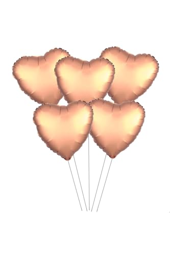 5'li Kalp Gold Folyo Balon, Rose Gold