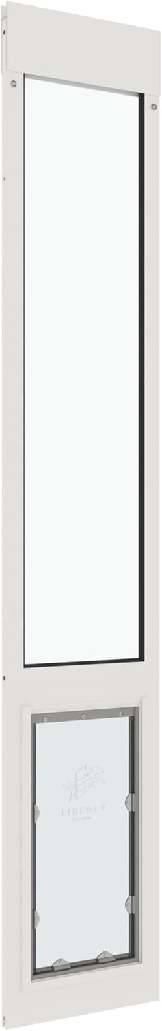 Liberty Pet Door for Sliding Glass Door | Vinyl Frame with Closing Cover | for Home & Rentals | Clear Glass | White, Large Flap, 92" - 93.5" Slider