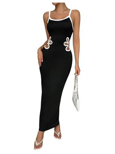 Verdusa Women's Floral Cut Out Bodycon Maxi Dress...
