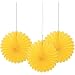 6" Mini Yellow Tissue Paper Fan Decorations, 3ct