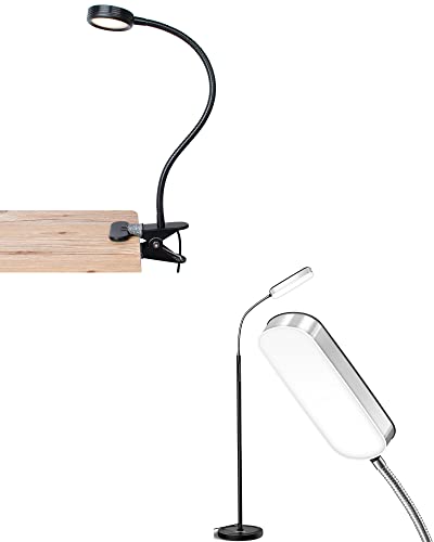 Lepower Clip On Light&18W Led Floor Lamp With Stepless Dimmer, Standing Lamp With 3 Timing Modes, Eye-Caring, Touch Reading Floor Lamp For Bedroom, Living Room #TOP17