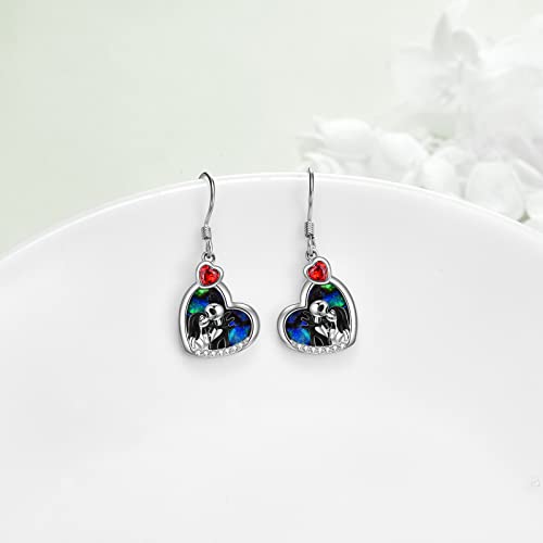 LILALO Nightmare Earrings Sterling Silver Abalone Shell Jack and Sally Earrings Skull Jewelry2
