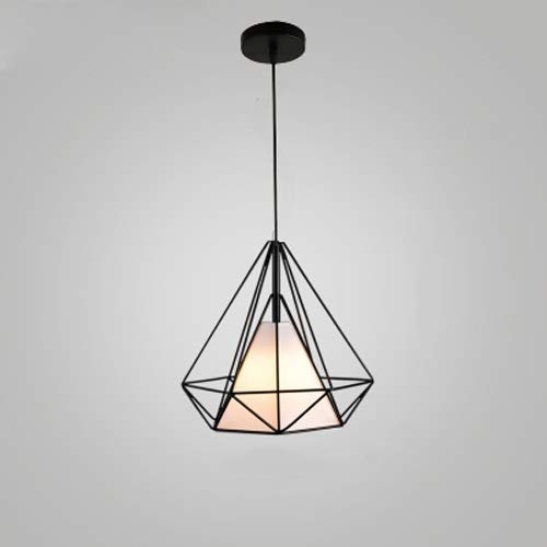 Suspension E27 vintage luminaire losange industriel beige petit