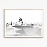 Skateboard Poster Black And White California Photo Venice Beach Print Wall Art Dorm Decor Boy Skateboarding Room Nature Picture Home Images Baby Hanging, 8 Art Poster Print