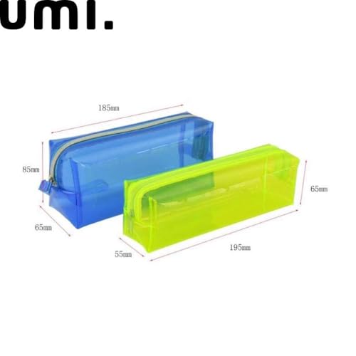 Image of Amazon Brand - Umi Clear Pencil Pouch PVC Large Pencil Case Zippered Waterproof Stationery Pouch for Students Yellow,Pencil Case,Office Supplies (Blue)