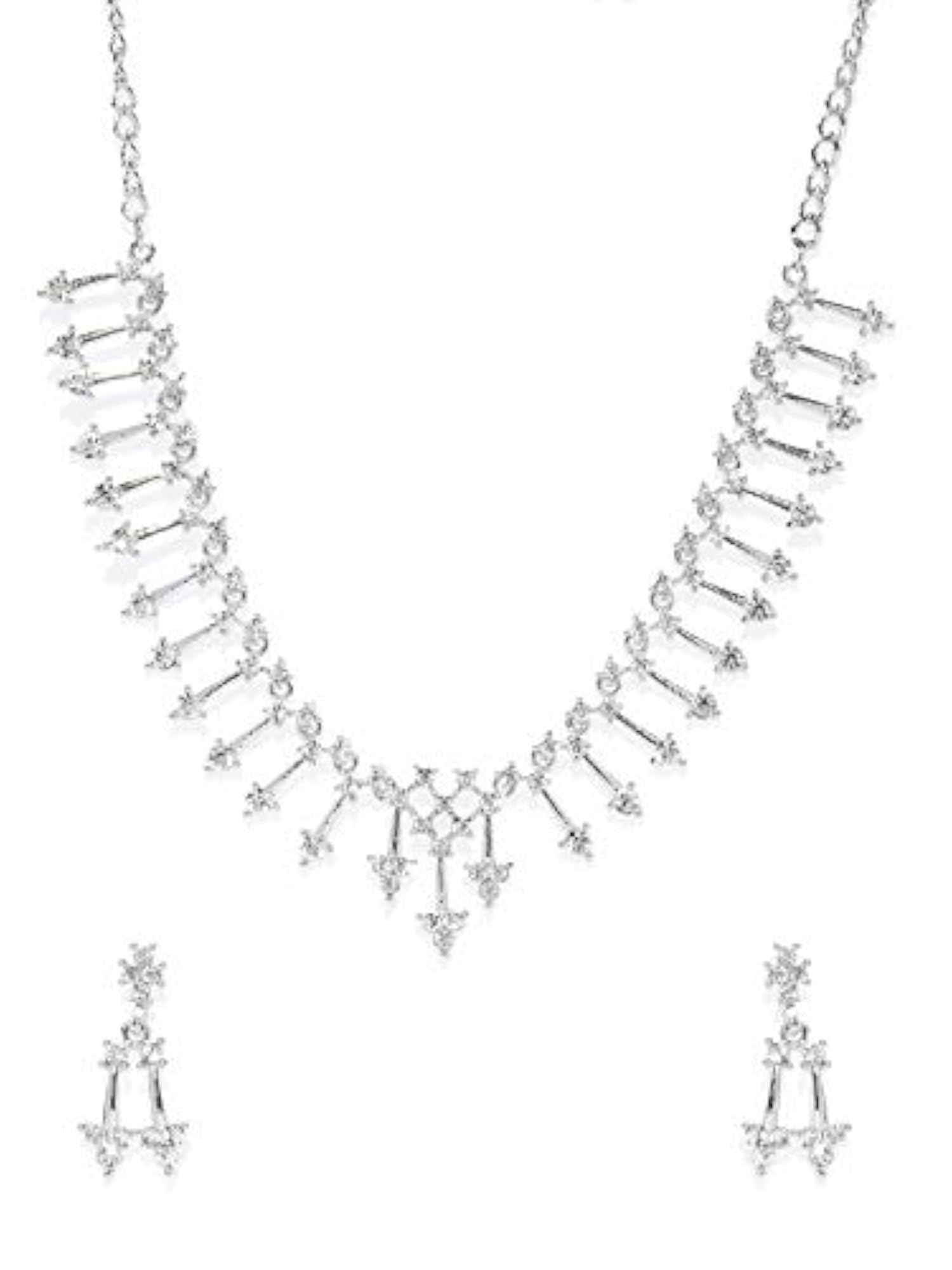 Women's Shimmering Austrian Diamonds Studded Necklace Set