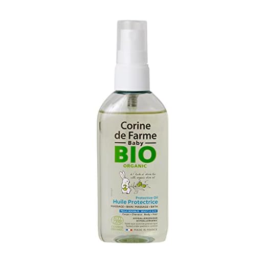 Corine de Farme - Aceite Protector BIO 100ml para Bebés - con Aceite de Oliva y Girasol - Nutre y Protege el Cuerpo y el Cabello - Producto Cosmético Natural - Francia - Pieles Sensibles