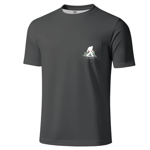 Palmyth Fishing Shirts for Men Short Sleeve Sun Protection T-Shirts UPF 50+ Rash Guard Tee