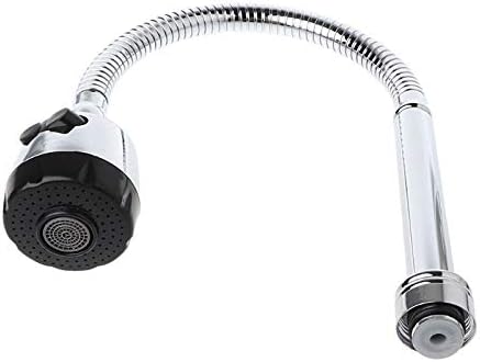 XMKT Zinc Alloy Kitchen Bar Faucet Replacement Tap - Double Hole Water Hose, 48cm Chrome Finish