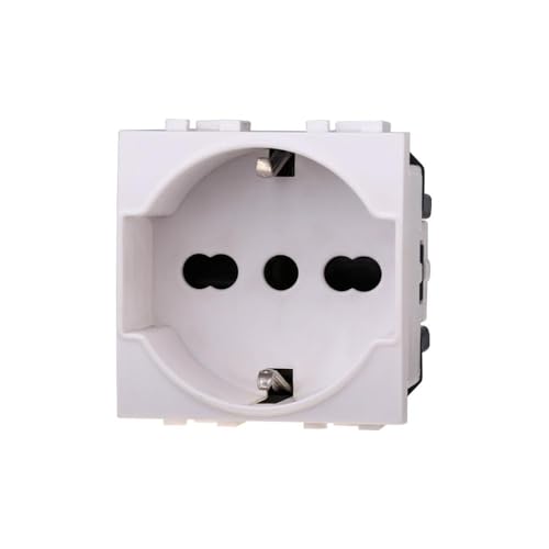 Toma Schuko 2P + T 16A blanco compatible con Bticino International mecanismo enchufe pared 3