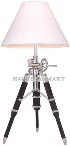 NAUTICALMART Royal Black Wooden Tripod LAMP- 36"