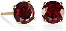 Anakao 9ct Gold Earrings for Women with a Choice of Natural Gemstones. 9ct Gold Stud Earrings set with 6mm Gemstones. Solid Gold Gemstone Earrings for Women