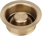 Flasque de Décharge pour Évacuation de Déchets en Bronze Champagne pour Cuisine | Compatible avec Delta Bronze Champagne, S'adapte à un Évier Standard de 3,5 po, Bouchon en Acier Inoxydable 304 en Or Brossé Champagne