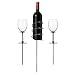 Sorbus Wine Stakes Set, Wine Sticks Holds Bottle and 2 Glasses Preventing Them from Spilling or Breaking