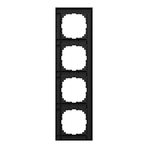 Schneider Electric Merten M-Pure-Rahmen, 4-fach, IP20, IK03, schwarz matt, Artikelnummer MEG4040-3603