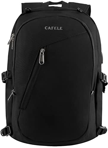 Cafele Laptop Backpack,Travel Computer Bag For Women Men,Anti Theft Water Resistant College School Bookbag,Slim Business Backpacks With Usb Charging Port Fits15.6 Laptop Notebook,Black #TOP1