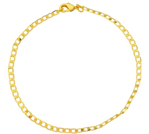 Conjunto Italiano Pulseira e Colar Corrente Masculino 60cm Grumet Fina com Cruz Palito Banhado a Our